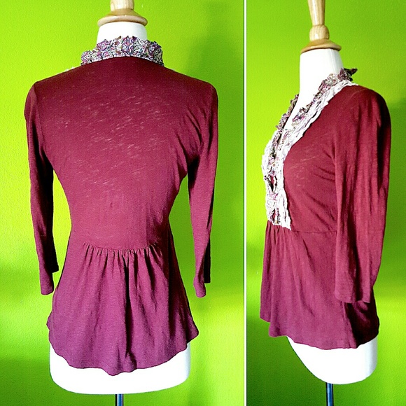 Anthropologie Ruffle Front Blouse - Picture 3 of 4